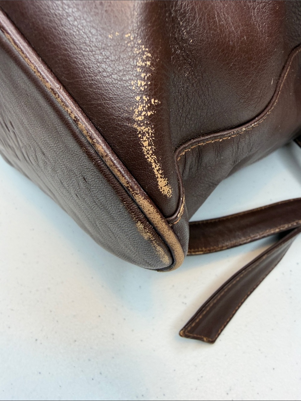 Vintage Paloma Picasso Leather Backpack Drawstring Brown Italy - Picture 8 of 14
